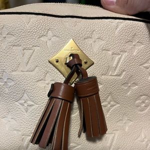 Louis Vuitton Saintonge Creme Brown Empreinte Leather Cross Body Bag